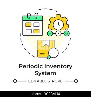 Periodic inventory system multi color concept icon Stock Vector