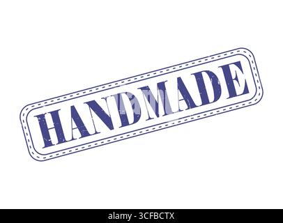 A HANDMADE Rubber Stamp Seal with an Outline Stock Vector