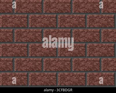 The seamless pixel background with brick. Stock Vector