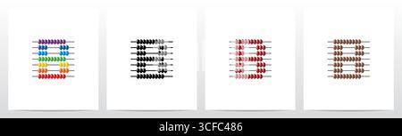 Abacus Forming Letter Logo Design B Stock Vector