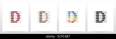 Abacus Forming Letter Logo Design D Stock Vector