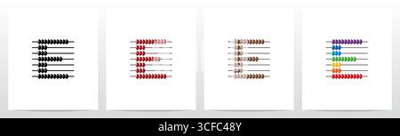 Abacus Forming Letter Logo Design E Stock Vector