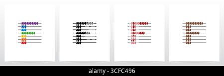 Abacus Forming Letter Logo Design F Stock Vector