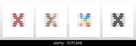 Abacus Forming Letter Logo Design X Stock Vector