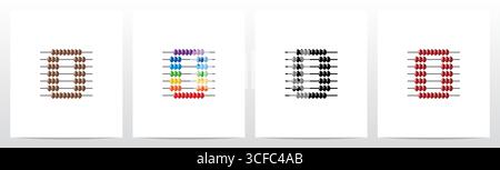 Abacus Forming Letter Logo Design O Stock Vector