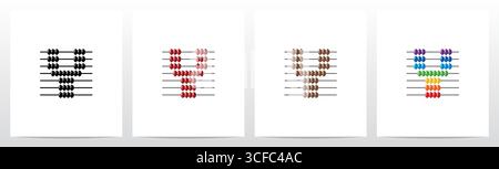 Abacus Forming Letter Logo Design Y Stock Vector