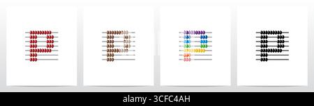 Abacus Forming Letter Logo Design P Stock Vector
