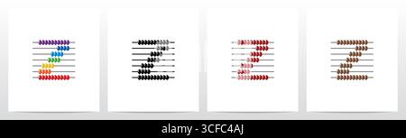 Abacus Forming Letter Logo Design Z Stock Vector