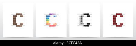 Abacus Forming Letter Logo Design C Stock Vector