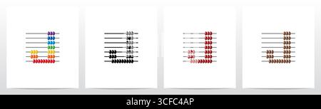 Abacus Forming Letter Logo Design J Stock Vector