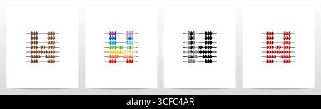 Abacus Forming Letter Logo Design W Stock Vector