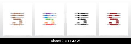 Abacus Forming Letter Logo Design S Stock Vector
