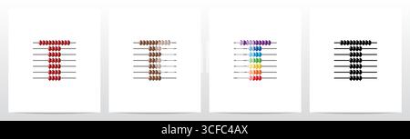 Abacus Forming Letter Logo Design T Stock Vector