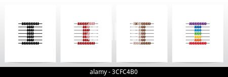 Abacus Forming Letter Logo Design I Stock Vector
