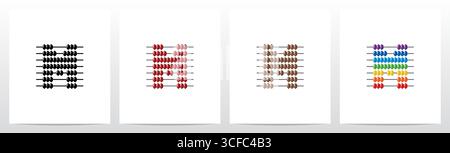 Abacus Forming Letter Logo Design M Stock Vector