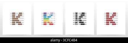 Abacus Forming Letter Logo Design K Stock Vector