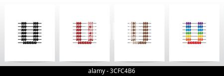 Abacus Forming Letter Logo Design U Stock Vector