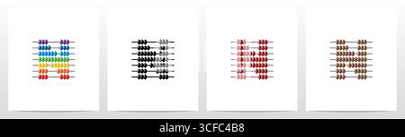 Abacus Forming Letter Logo Design N Stock Vector