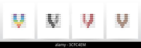 Abacus Forming Letter Logo Design V Stock Vector