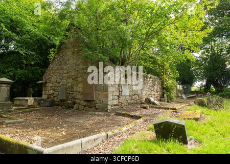 The ruin of Crombie Old Parish Church, Crombie, Fife, Scotland Stock Photo