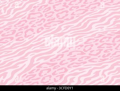 Animal Skin hybrid pattern design. Animal print vector illustration background. Wildlife fur skin design illustration for web, home decor, fashion, su Stock Vector