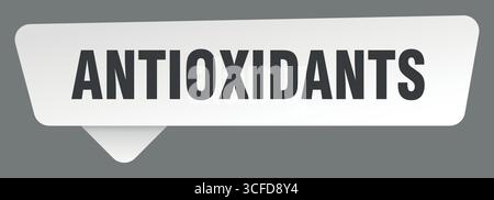 antioxidants white sticker isolated on gray background. antioxidants sign Stock Vector