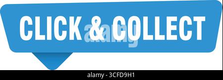 click & collect blue sign isolated on transpatent background. click & collect sticker Stock Vector