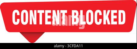 content blocked sign. content blocked red sticker isolated on transpatent background Stock Vector