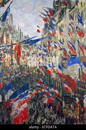 Claude Monet painting; Rue Saint-Denis, Fete du 30th June 1878