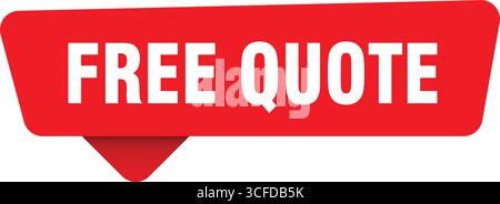 free quote sign. free quote red sticker isolated on transpatent background Stock Vector