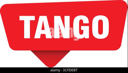 tango sign. tango red sticker isolated on transpatent background Stock Vector