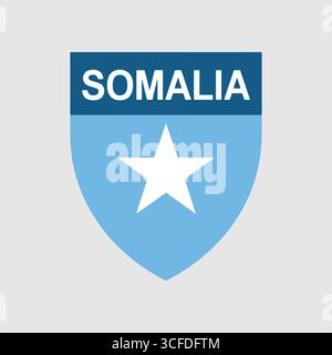 Somalia National Emblem Shield with Star Stock Vector