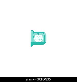 Burger place logo icon flat vector design Stock Vector