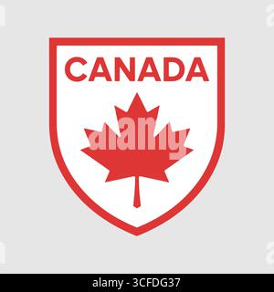 Canada National Emblem Shield with Maple Leaf Stock Vector