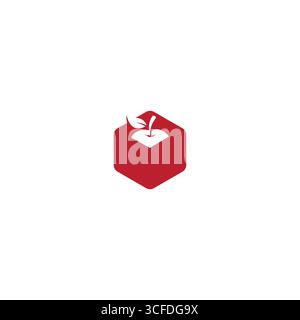Apple box logo icon flat vector design Stock Vector