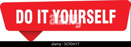 do it yourself sign. do it yourself red sticker isolated on transpatent background Stock Vector