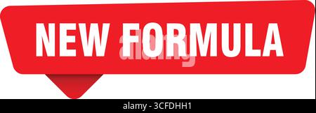 new formula sign. new formula red sticker isolated on transpatent background Stock Vector