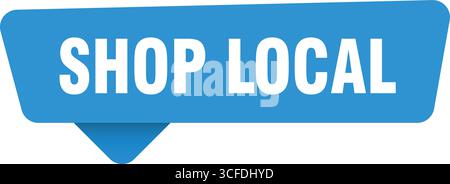 shop local blue sign isolated on transpatent background. shop local sticker Stock Vector