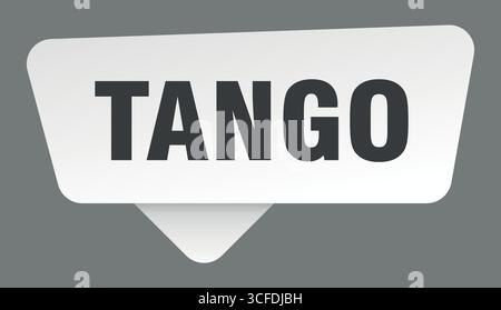 tango white sticker isolated on gray background. tango sign Stock Vector