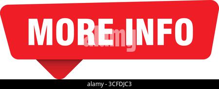 more info sign. more info red sticker isolated on transpatent background Stock Vector