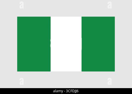 Nigeria National Flag with Green and White Stripes Stock Vector