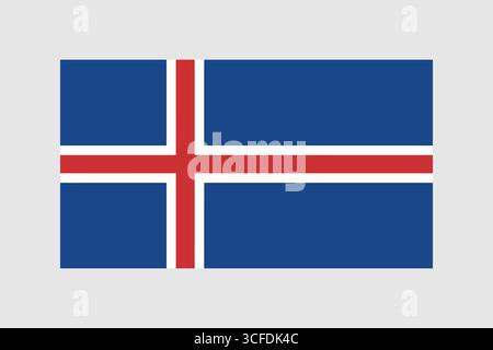 Iceland National Flag with Cross Design Stock Vector