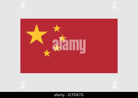 China National Flag with Red Background and Five Yellow Stars Stock Vector