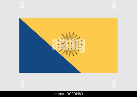 Uruguay National Flag with Sun and Diagonal Split Stock Vector