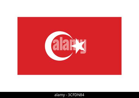 Turkey National Flag with Crescent and Star Stock Vector