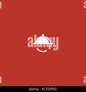 Educated chef logo icon flat vector design Stock Vector