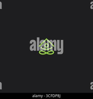 Yoga home logo icon flat vector design Stock Vector