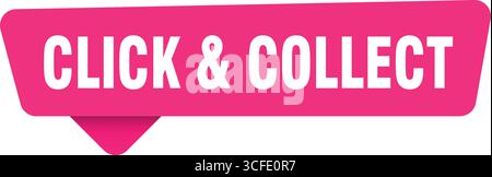 click & collect sign. click & collect magenta sticker isolated on transpatent background Stock Vector