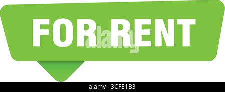 for rent sticker. for rent green sign isolated on transpatent background Stock Vector