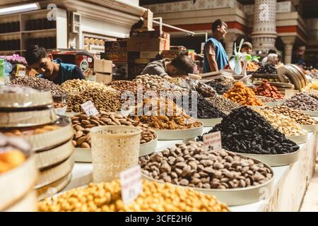 Traditional market Mehrgon Market dry fruits and nuts for sale on the ...
